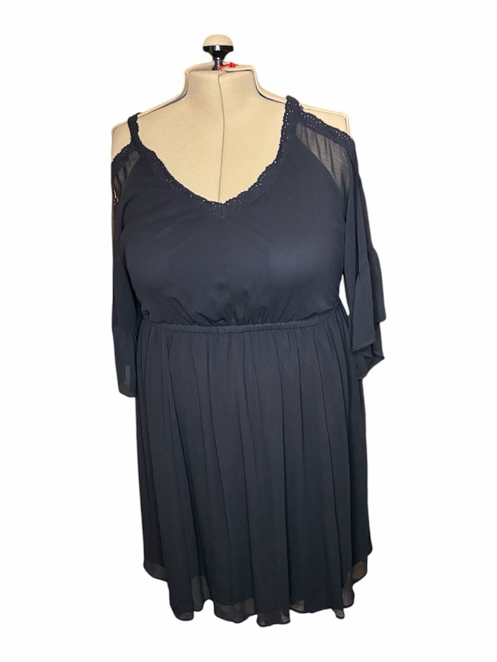 Torrid Black Dress with Lace Trim